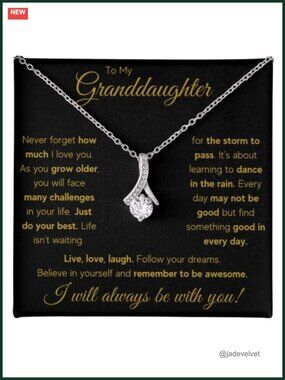 Granddaughter Pendant Necklace from Grandma Grandpa Gift with Card Box